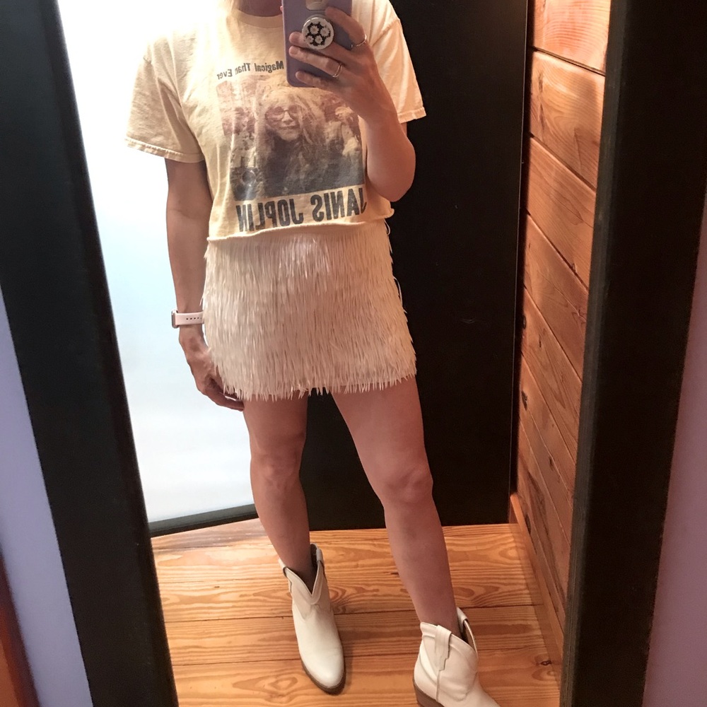 Express Sexy Fringe Mini Skirt